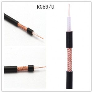 Cable coaxial Rg59 y cable de alimentación