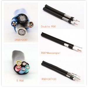 Rg6 2c cabo coaxial de alimentação