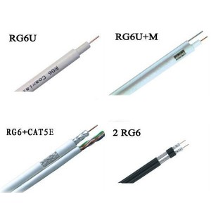 Rg6 2c cabo coaxial de alimentação